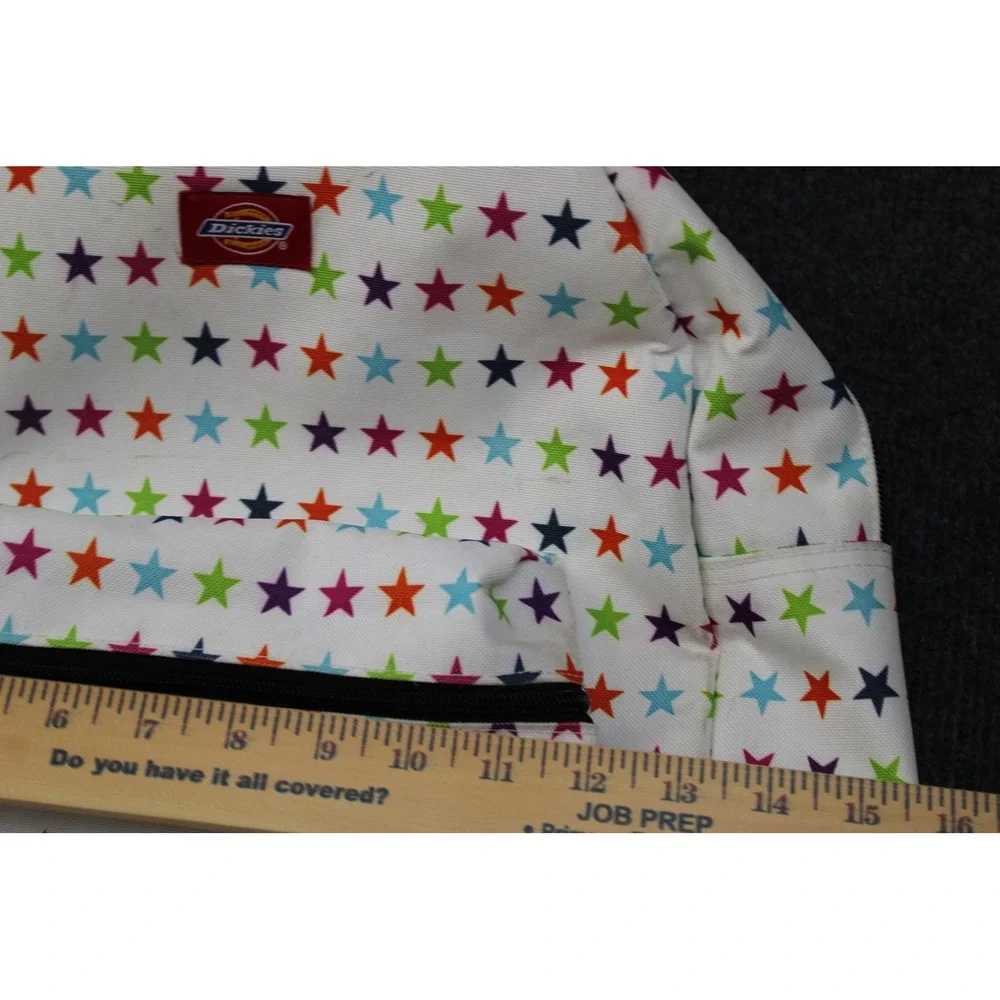 Dickies Star Print Backpack White Multicolor Canvas School Bag Y2K Retro